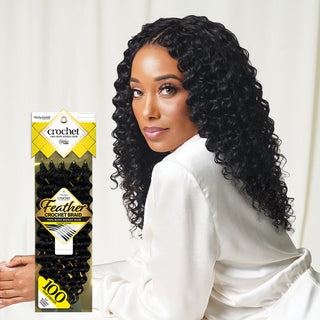 HOLLYWOOD - VIRGIN REMY FEATHER CROCHET BRAID DEEP WAVE 18" (HUMAN)