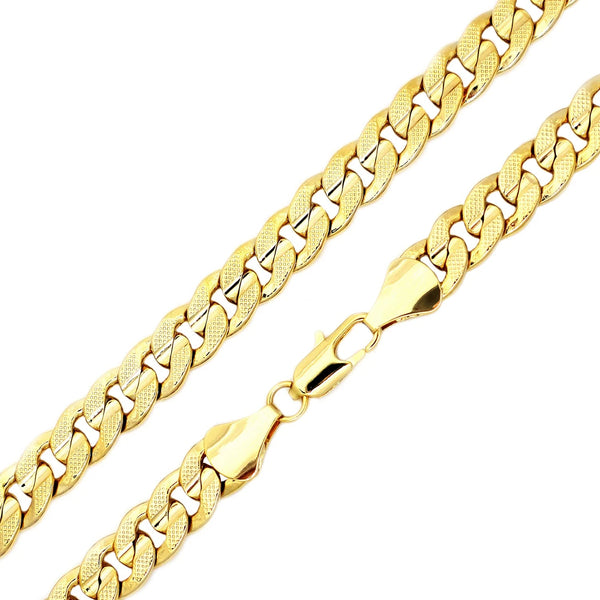 JOY JEWELRY - Gold Necklace Chain Cuban Dia Cut 6mm 24