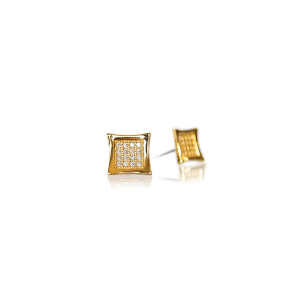 JOY JEWELRY - Gold Design Pave Hip Hop Earrings DPG11