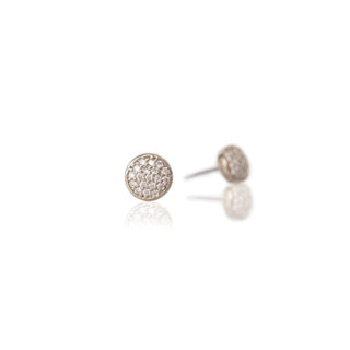 JOY JEWELRY - Silver Design Pave HipHop Circle Earrings DPH12
