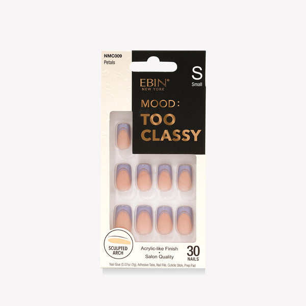 MOOD : TOO GLOSSED - Short Classic - Sculpted Arch - Acrylic-like Finish - 30 Nails - NMC009 - Petals