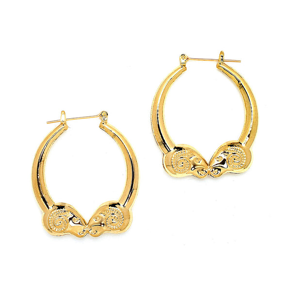 JOY JEWELRY - Gold Pincatch Ram Hoop Earrings F12