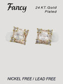 C&L - FANCY 24KT Gold Cubic Zirconia Earrings (FCEG)