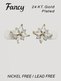 C&L - FANCY 24KT Gold Cubic Zirconia Earrings (FCEG)