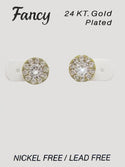 C&L - FANCY 24KT Gold Cubic Zirconia Earrings (FCEG)