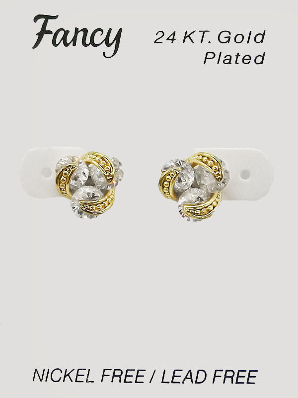 C&L - FANCY 24KT Gold Cubic Zirconia Earrings (FCEG)