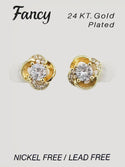 C&L - FANCY 24KT Gold Cubic Zirconia Earrings (FCEG)