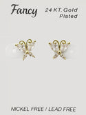 C&L - FANCY 24KT Gold Cubic Zirconia Earrings (FCEG)