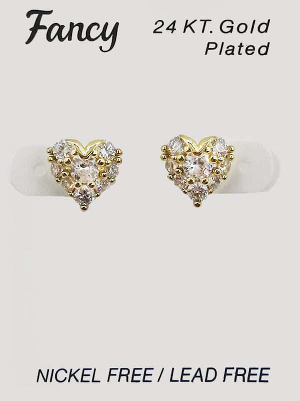 C&L - FANCY 24KT Gold Cubic Zirconia Earrings (FCEG)