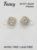 C&L - FANCY 24KT Gold Cubic Zirconia Earrings (FCEG)