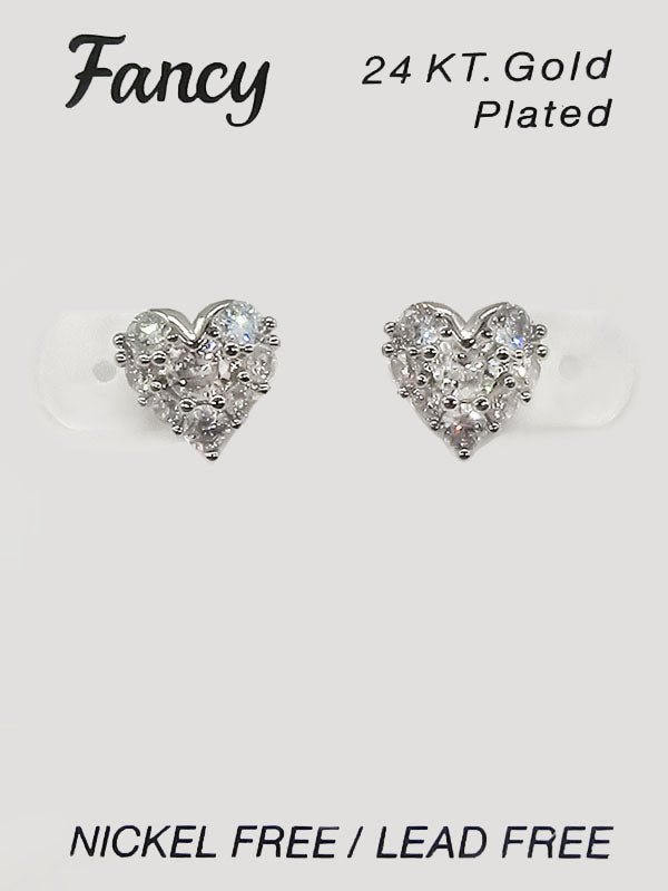 C&L - FANCY 24KT Silver Cubic Zirconia Earrings (FCES)