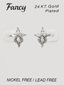 C&L - FANCY 24KT Silver Cubic Zirconia Earrings (FCES)