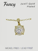 C&L - FANCY GOLD CUBIC ZIRCONIA NECKLACE