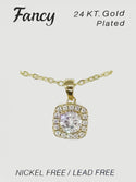 C&L - FANCY GOLD CUBIC ZIRCONIA NECKLACE