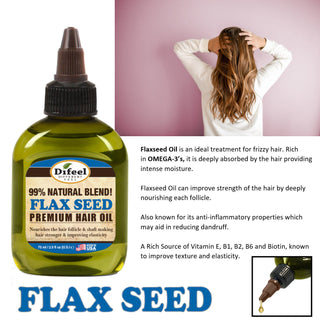 Difeel - Premium Natural Hair Oil - Flax Seed Hair Oil