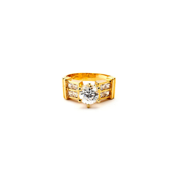 JOY JEWELRY - Cubic Zirconia Gold Ring (100R-023)