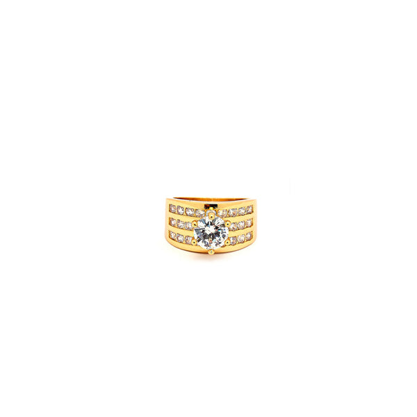 JOY JEWELRY - Cubic Zirconia Gold Ring (100R-082)