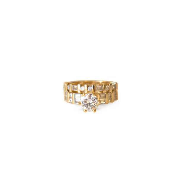 JOY JEWELRY Cubic Zirconia Gold Ring (100R-100)1