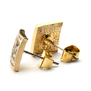 JOY JEWELRY - Gold Cubic Zirconia Earrings SQUARE POST (GAC001)