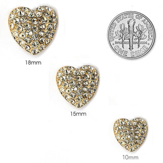 JOY JEWELRY - Gold Cubic Zirconia Earrings HEART (GAC003)