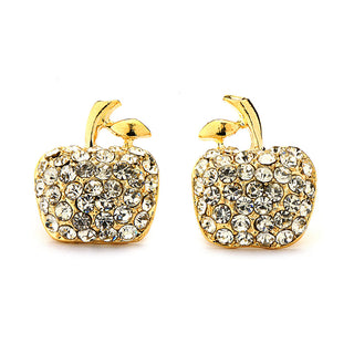 JOY JEWELRY - Gold Cubic Zirconia Earrings APPLE (GAC004)