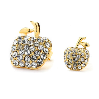 JOY JEWELRY - Gold Cubic Zirconia Earrings APPLE (GAC004)