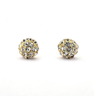 JOY JEWELRY - Gold Cubic Zirconia Earrings ROUND POST (GAC006)