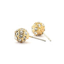 JOY JEWELRY - Gold Cubic Zirconia Earrings ROUND POST (GAC006)