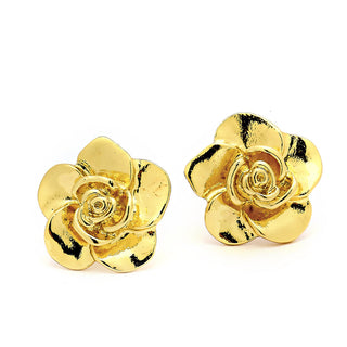 JOY JEWELRY - Gold Cubic Zirconia Earrings FLOWER (GAC019)