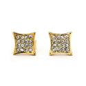 JOY JEWELRY - Gold Cubic Zirconia Earrings SQUARE (GAC021)