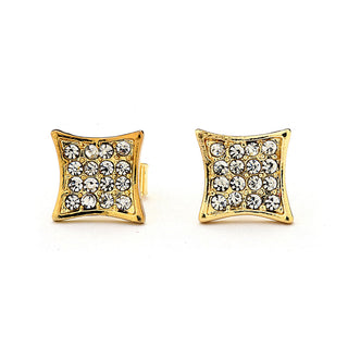 JOY JEWELRY - Gold Cubic Zirconia Earrings SQUARE (GAC021)