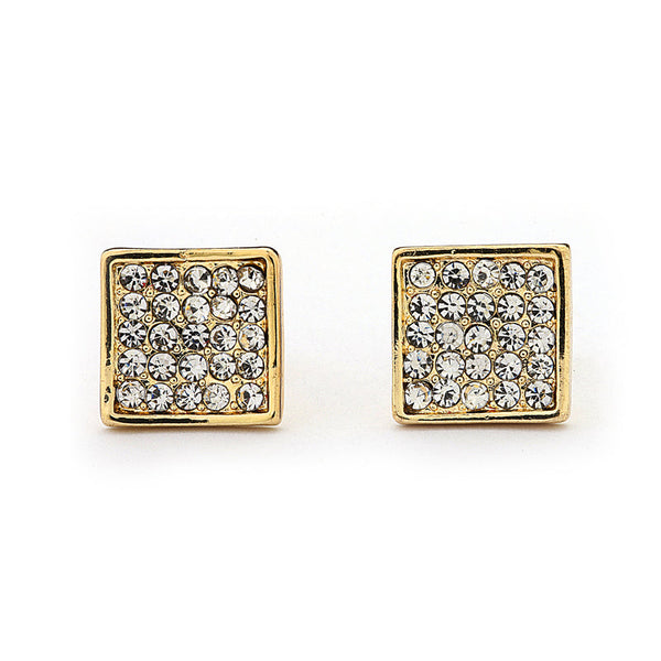 JOY JEWELRY - Gold Cubic Zirconia Earrings SQUARE POST (GAC022)