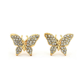 JOY JEWELRY - Gold Cubic Zirconia Earrings BUTTERFLY (GAC023)