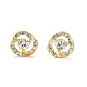 JOY JEWELRY - Gold Cubic Zirconia Earrings FLOWER POST (GAC028)