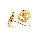 JOY JEWELRY - Gold Cubic Zirconia Earrings FLOWER POST (GAC028)