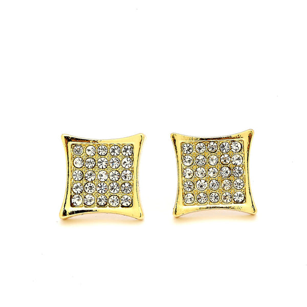 JOY JEWELRY - Gold Cubic Zirconia Earrings SQUARE (GAC049)