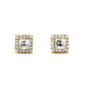 JOY JEWELRY - Gold Cubic Zirconia Earrings SQAURE POST (GAC051)