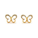 JOY JEWELRY - Gold Cubic Zirconia Earrings BUTTERFLY