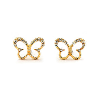 JOY JEWELRY - Gold Cubic Zirconia Earrings BUTTERFLY