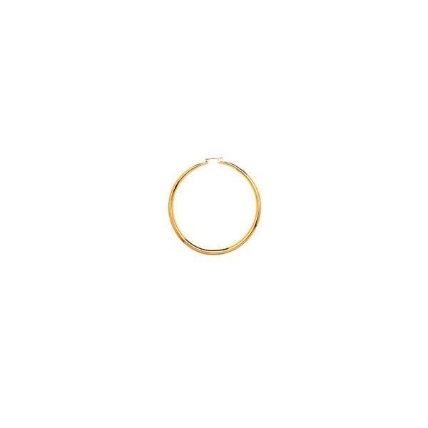 JOY JEWELRY - Gold Plain Cut Hollow Hoop (GHR01)