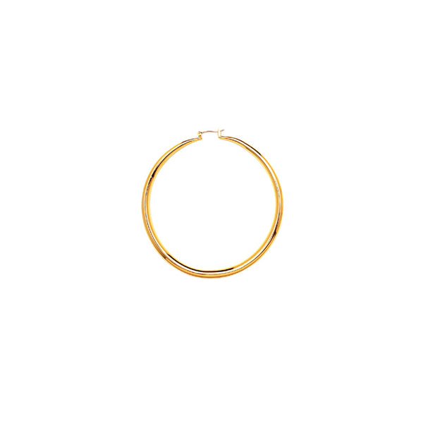 JOY JEWELRY - Gold Plain Cut Hollow Hoop (GHR03)