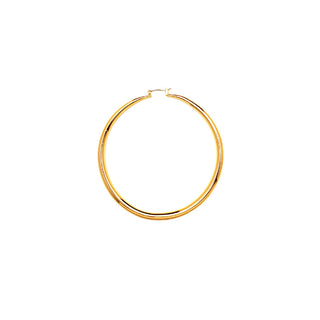 JOY JEWELRY - Gold Plain Cut Hollow Hoop (GHR04)