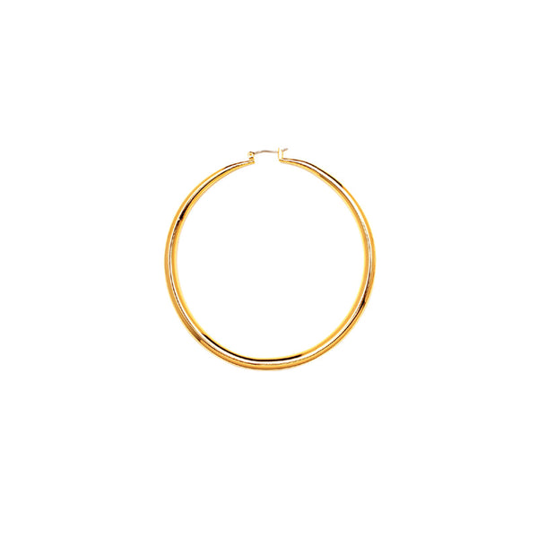JOY JEWELRY - Gold Plain Cut Hollow Hoop (GHR04)