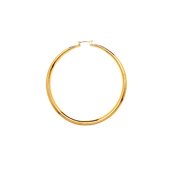 JOY JEWELRY - Gold Plain Cut Hollow Hoop (GHR05)