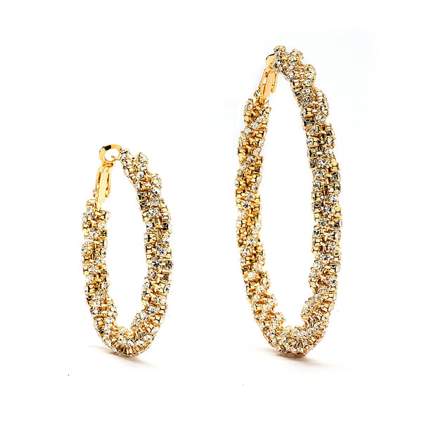 JOY JEWELRY - Gold Large Gem Hoop Earring GJWN03