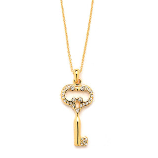 JOY JEWELRY - Gold Large Heart Key Pendant Necklace GN139