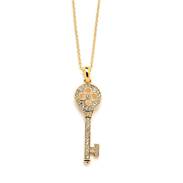 JOY JEWELRY - Gold Large Key Pendant Necklace GN149