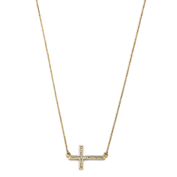 JOY JEWELRY - Gold Small Cross Pendant Necklace GN163