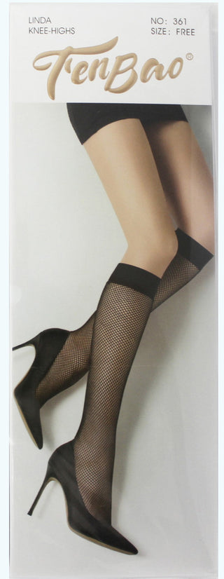 FEN BAO - Knee High Socks Mesh BLACK (GPH03AK361)