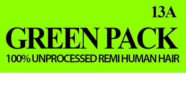 GREEN PACK - 13A Unprocessed Remi Hair LOOSE WAVE (HUMAN)